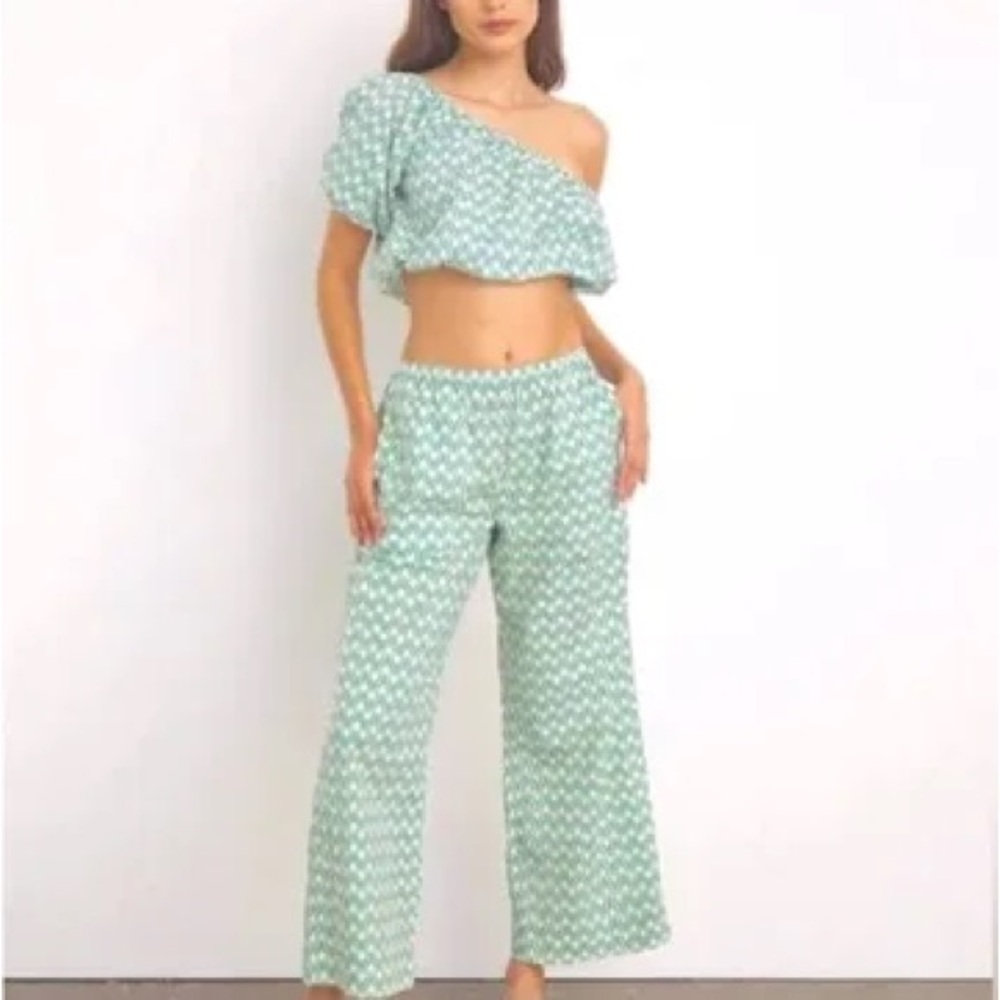 Onia |  printed cotton-poplin top + pants - Picture 2 of 7